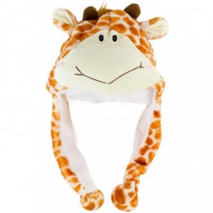 Skullies & Beanies Giraffe Unisex Polyester Plush Zoo Animal Winter Hat Beanie Aviator Style - Short - CC12O1BQ1GT $6.90