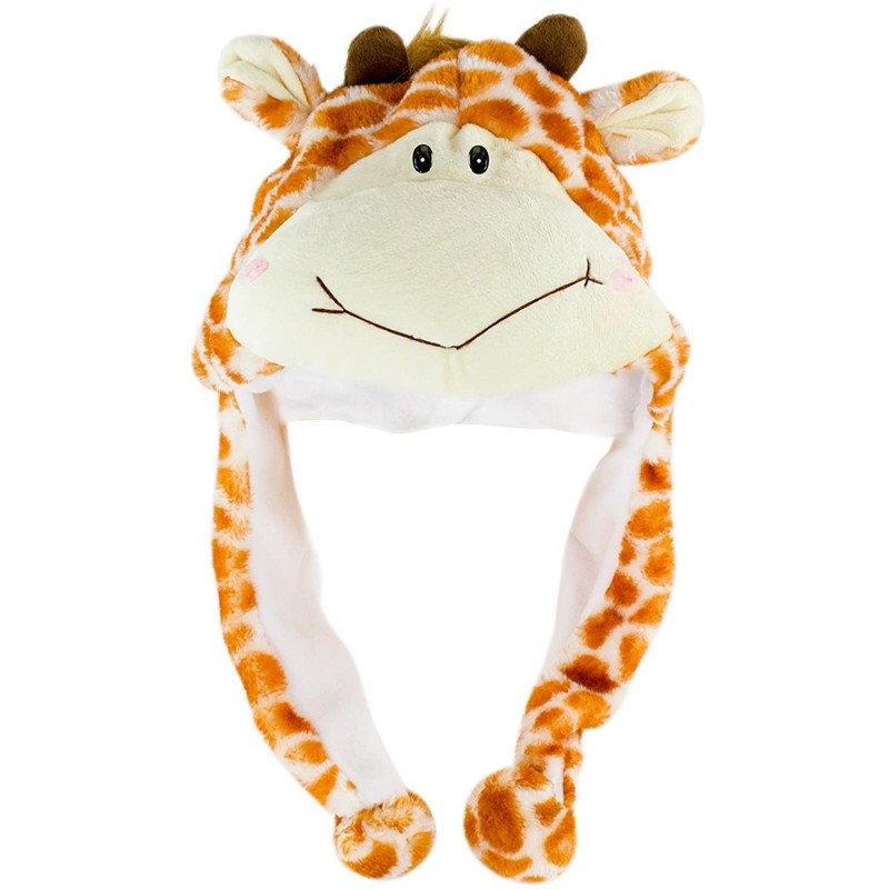Skullies & Beanies Giraffe Unisex Polyester Plush Zoo Animal Winter Hat Beanie Aviator Style - Short - CC12O1BQ1GT $6.90