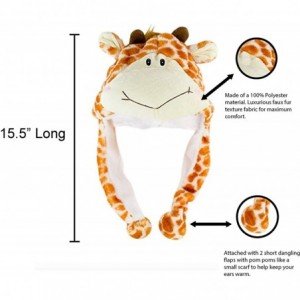 Skullies & Beanies Giraffe Unisex Polyester Plush Zoo Animal Winter Hat Beanie Aviator Style - Short - CC12O1BQ1GT $6.90