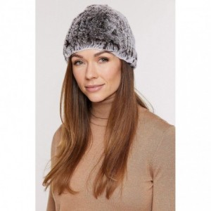 Skullies & Beanies Knitted Rex Rabbit Fur Beanie Hat - Brown Snowtop - C2111LWB3E5 $59.29