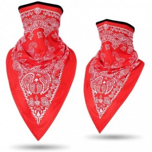 Balaclavas Bandanas Headband- Quick Dry Windproof Balaclava Mask Seamless Neck Gaiter Scarf Paisley Print Head Wraps - Red - ...