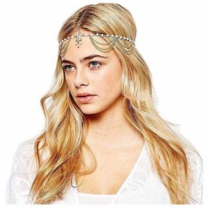 Headbands Pearl Tassel Head Chain Gold Teardrop Headband Hair Acessories for Women and Girls - CW18RN64I9N $17.23