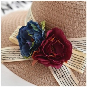 Sun Hats Cute Girls Sunhat Straw Hat Tea Party Hat Set with Purse - Khaki 6 - C0193TNYXNT $14.61