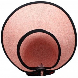 Sun Hats Facesaver Cloche Straw Sun Hat - 5inch Wide Brim- UVB 50+ UV Blocking Protection - Pink - CM18OWUMWTT $13.85