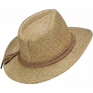 Fedoras Men's Mix Braid Large Brim Fedora - Tan - CM11WTIYC11 $46.47