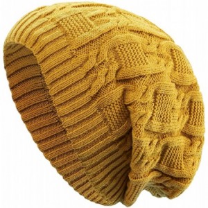 Skullies & Beanies Women Thick Slouchy Knit Winter Hat Oversized Baggy Long Beanie Cap - Yellow - C912MZ7O9IQ $24.95