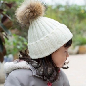 Skullies & Beanies Adults Children Kids Double Fur Winter Casual Warm Cute Knitted Beanie Hats - White - C318A95LUE5 $26.09