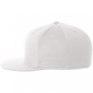 Baseball Caps Flexfit Premium 210 Fitted Flat Brim Baseball Hat - White - CA113GJFKQN $34.48