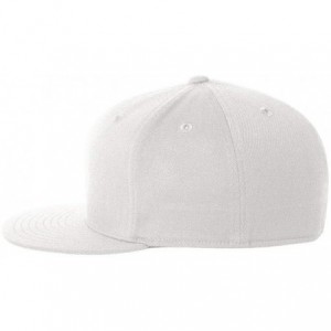 Baseball Caps Flexfit Premium 210 Fitted Flat Brim Baseball Hat - White - CA113GJFKQN $16.44