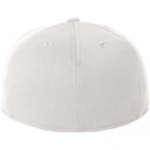 Baseball Caps Flexfit Premium 210 Fitted Flat Brim Baseball Hat - White - CA113GJFKQN $16.44