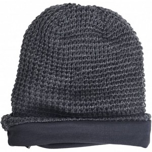 Skullies & Beanies Mens Slouchy Long Beanie Knit Cap for Summer Winter- Oversize - Charcoal Grey - CY11NX57IVP $12.17