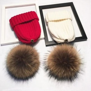 Skullies & Beanies Women Winter Pompoms Beanie Hat Warm Acrylic Knit Hat with Cut Pom pom Ski Cap for Unisex Men Kids Girls B...