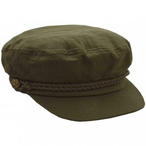 Newsboy Caps Men's Cotton Greek Fisherman Apple Hat - Olive Green - CD18L4YESQ0 $35.65