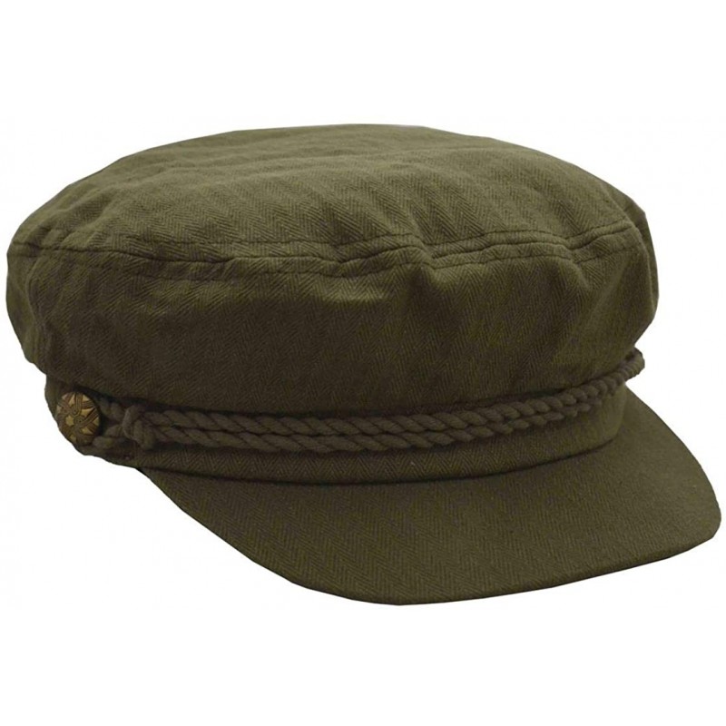 Newsboy Caps Men's Cotton Greek Fisherman Apple Hat - Olive Green - CD18L4YESQ0 $16.32