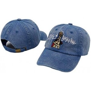 Baseball Caps Love Basketball Embroidered Baseball Cap Unisex Cotton Adjustable Dad Hat for Men Women - Denim Blue - CS18CCI0...