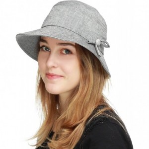 Sun Hats Light Weight Packable Women's Wide Brim Sun Bucket Hat - Sophie-grey - CS18GQU9U0K $31.84