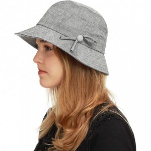 Sun Hats Light Weight Packable Women's Wide Brim Sun Bucket Hat - Sophie-grey - CS18GQU9U0K $18.08