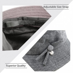 Sun Hats Light Weight Packable Women's Wide Brim Sun Bucket Hat - Sophie-grey - CS18GQU9U0K $18.08