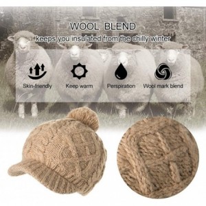 Skullies & Beanies Wool Newsboy Cap Winter Hat Visor Beret Cold Weather Knitted - 00771_beige - CG18AOY84YM $19.85