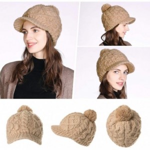 Skullies & Beanies Wool Newsboy Cap Winter Hat Visor Beret Cold Weather Knitted - 00771_beige - CG18AOY84YM $19.85