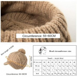 Skullies & Beanies Wool Newsboy Cap Winter Hat Visor Beret Cold Weather Knitted - 00771_beige - CG18AOY84YM $19.85