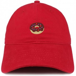 Baseball Caps Donut Embroidered Soft Crown 100% Brushed Cotton Cap - Red - C312N7D35IQ $18.34