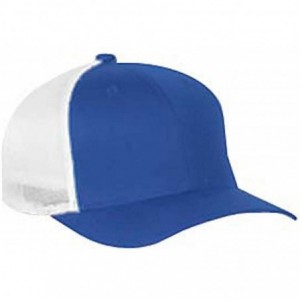 Baseball Caps Men's Two-Tone Stretch Mesh Fitted Cap - Royal/White - C81199I24TB $15.01