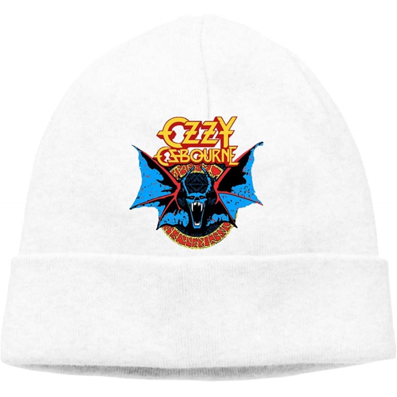 Skullies & Beanies Fun Ozzy Osbourne Black Adult Adult Hedging Cap (Thin) - White - CX192SEWDSH $10.58